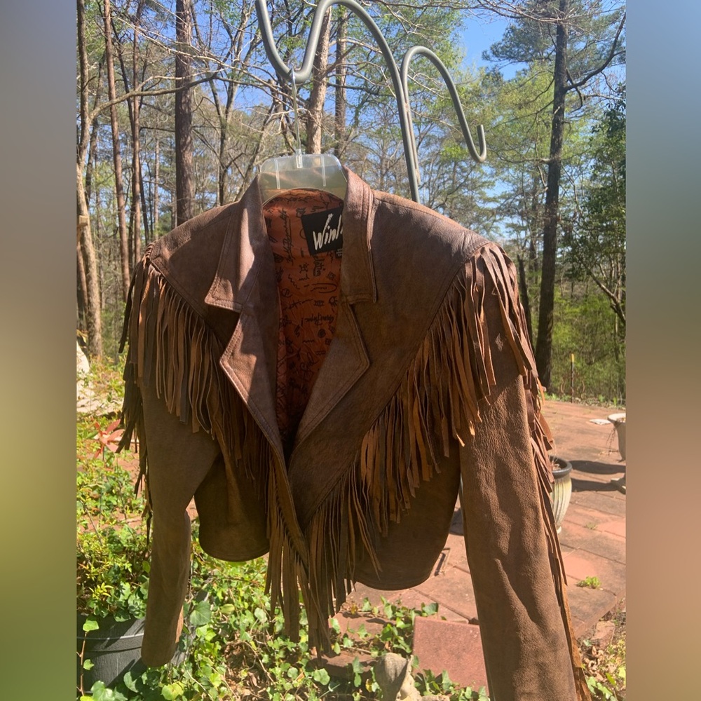 Winlit Suede Fringe Jacket - Brown - Picture 3 of 8